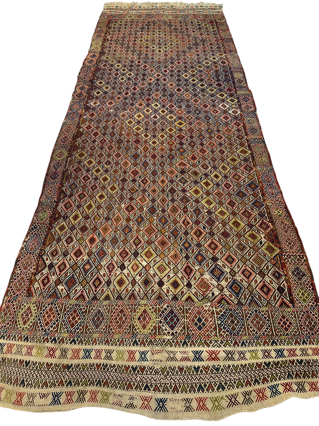 Antique Turkish Jajim Wool Rug 5’6” x 14’5”