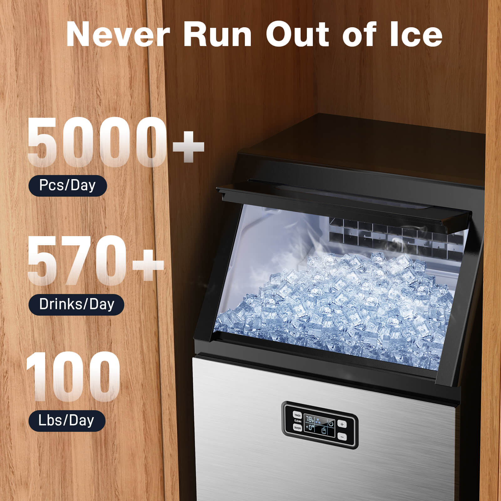 200LBS Freestanding Commercial Ice Maker Z5895