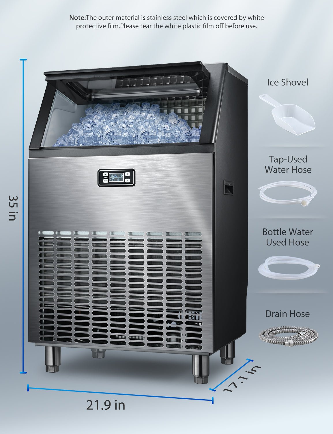 200LBS Freestanding Commercial Ice Maker Z5895
