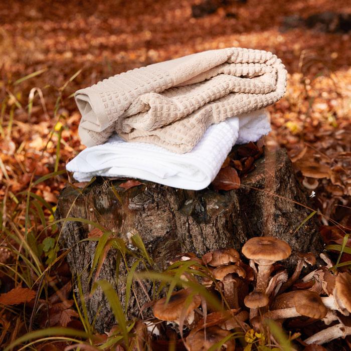JUNA Check Bath Towel, Sand