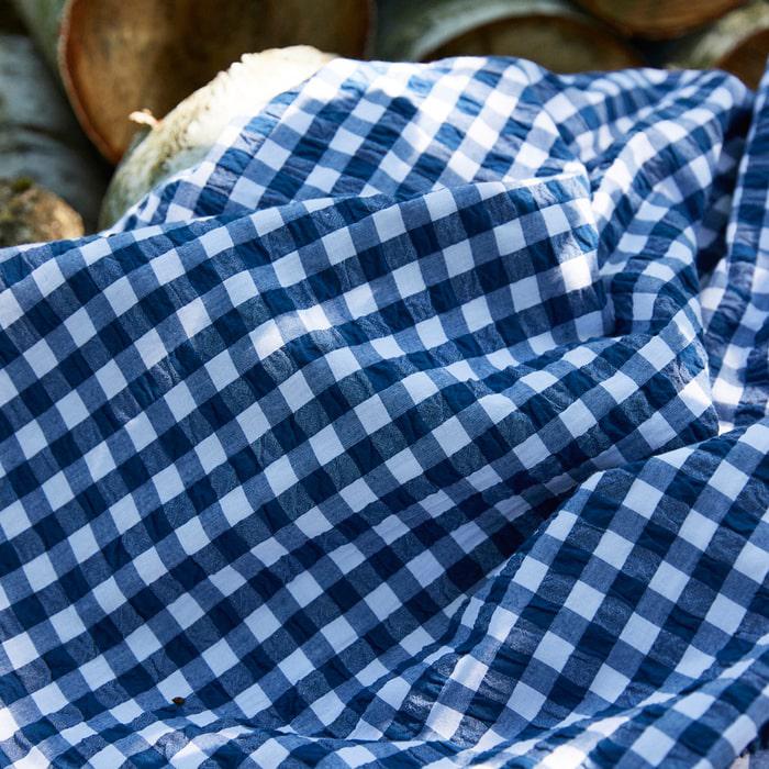 JUNA Bæk&Bølge Duvet Cover Set, Twin, Dark Blue/White