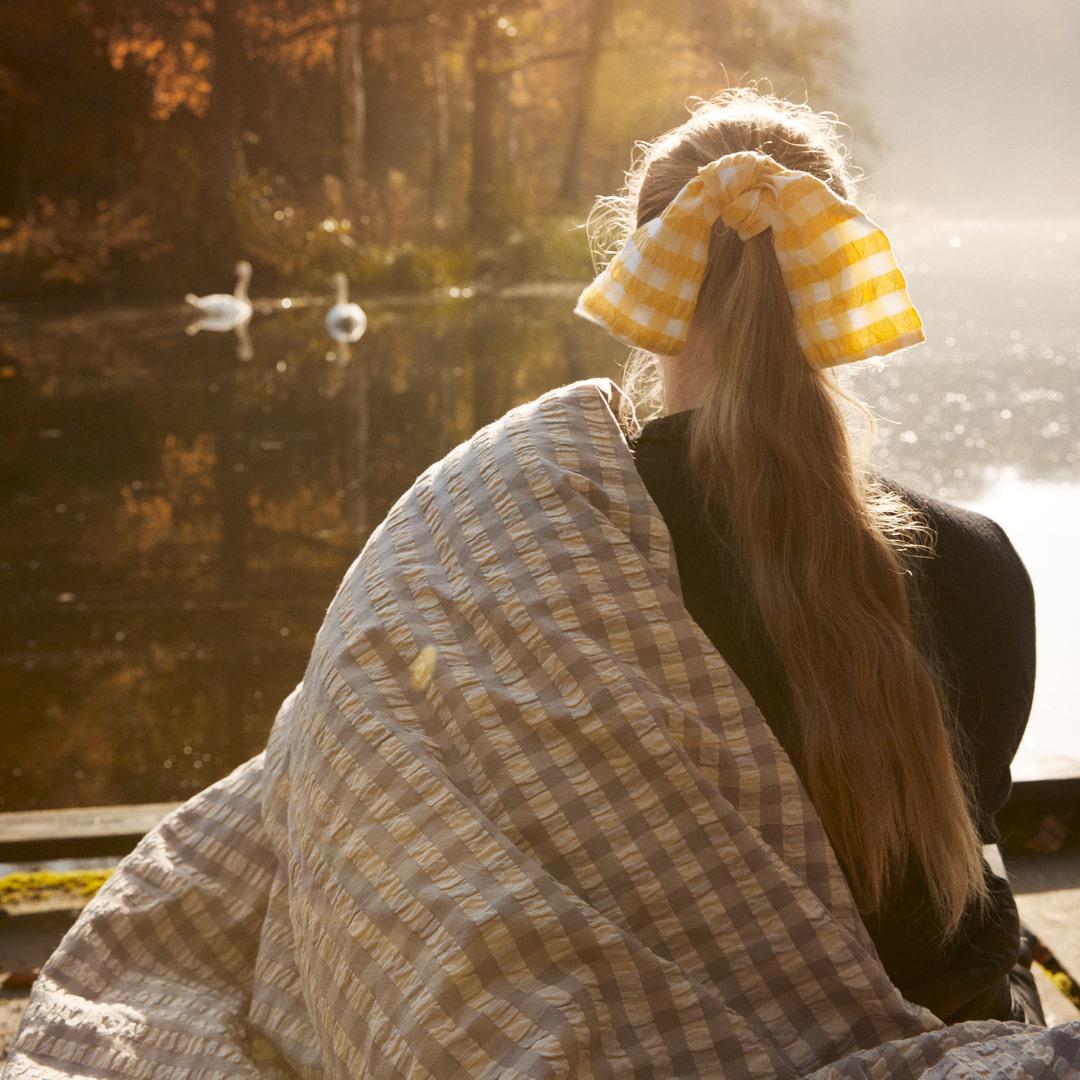 JUNA Bæk&Bølge Duvet Cover Set, Twin, Grey/Birch