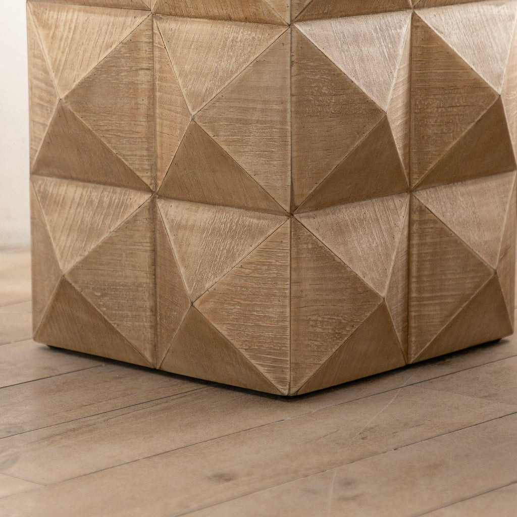 24" Height Three-dimensional Embossed Pattern Design Retro Coffee Table MDF Retro Furniture