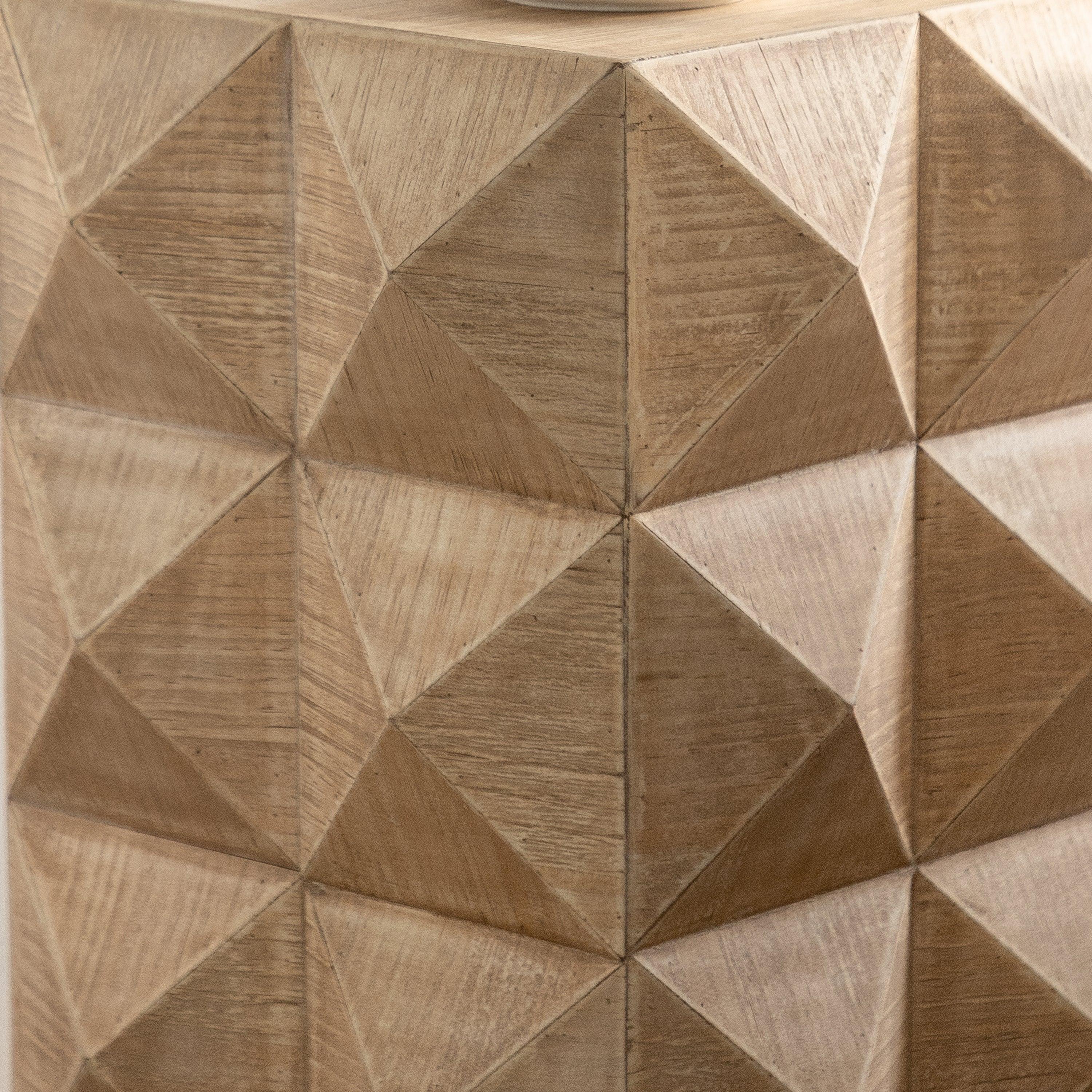 24" Height Three-dimensional Embossed Pattern Design Retro Coffee Table MDF Retro Furniture