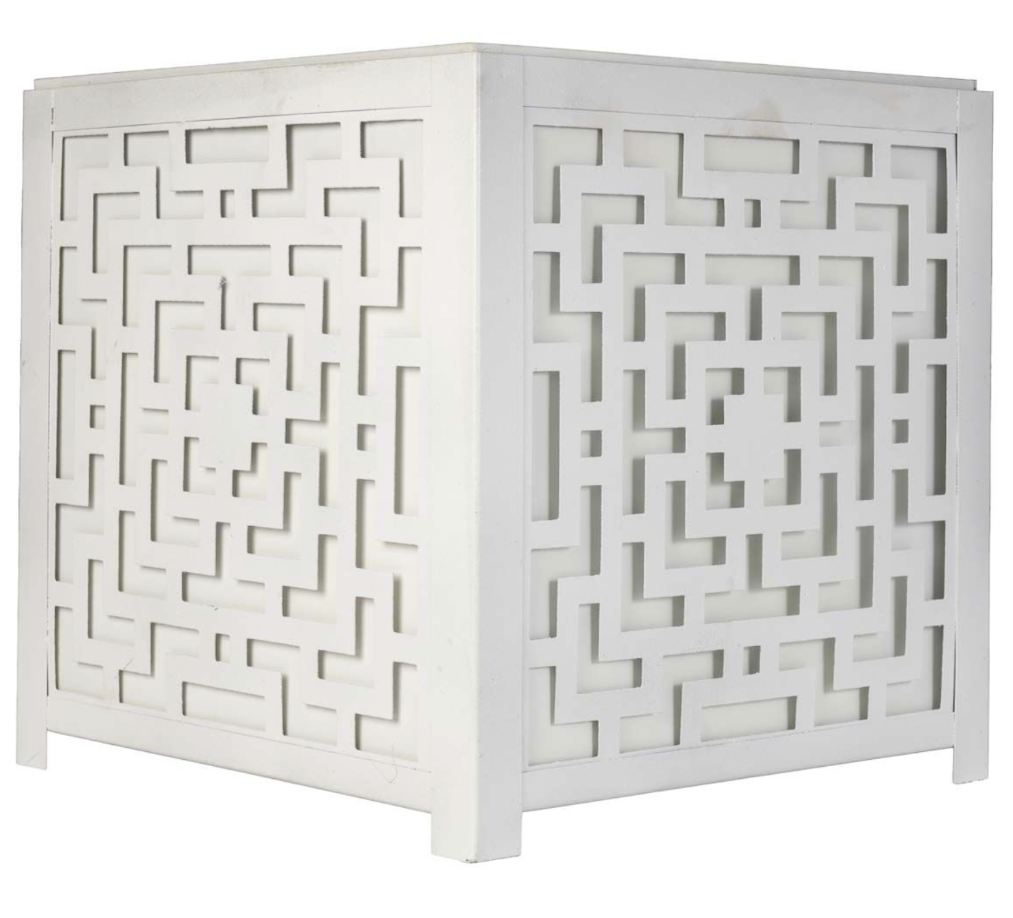 White Fretwork Planter