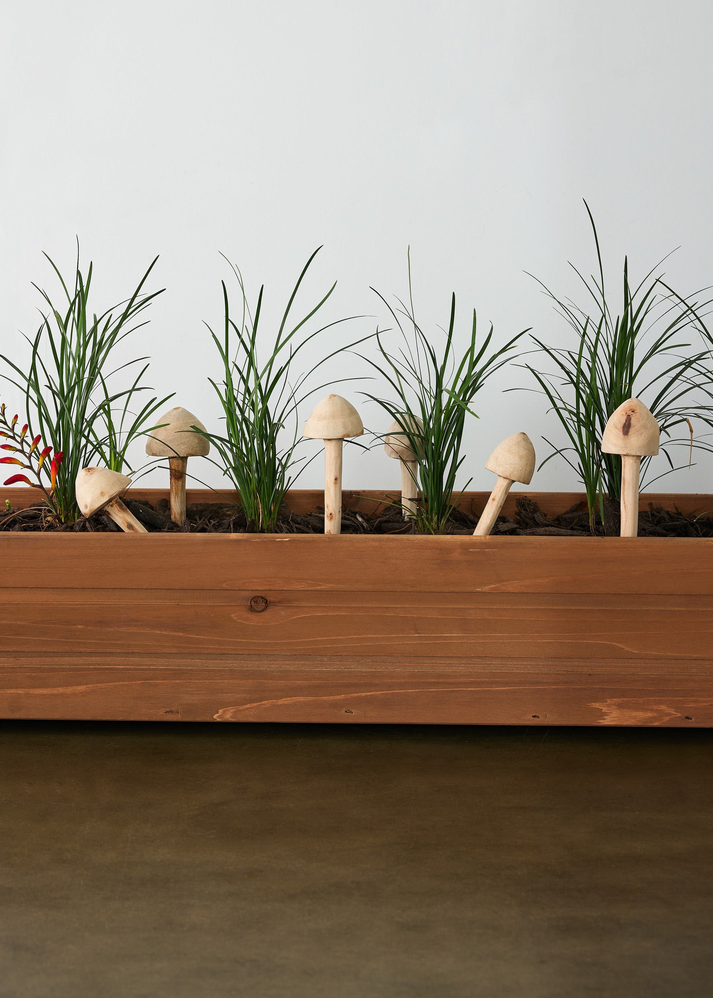 Wooden Mushroom Garden Stick
