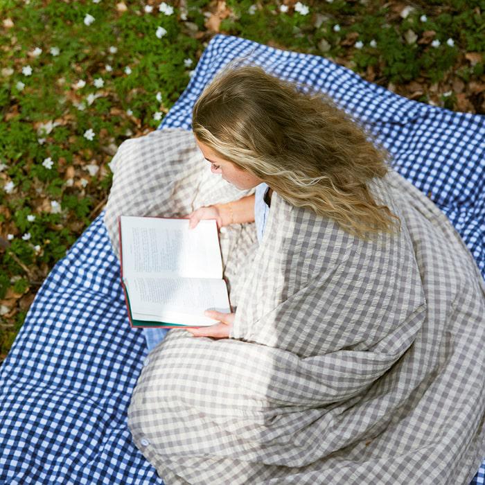 JUNA Bæk&Bølge Duvet Cover Set, Queen, Grey/Birch