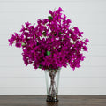 30” Artificial Bougainvillea Arrangement in Glass Vase