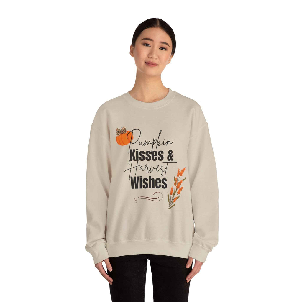 Pumpkin Kisses: Crewneck Adult Sweatshirt Women's Top