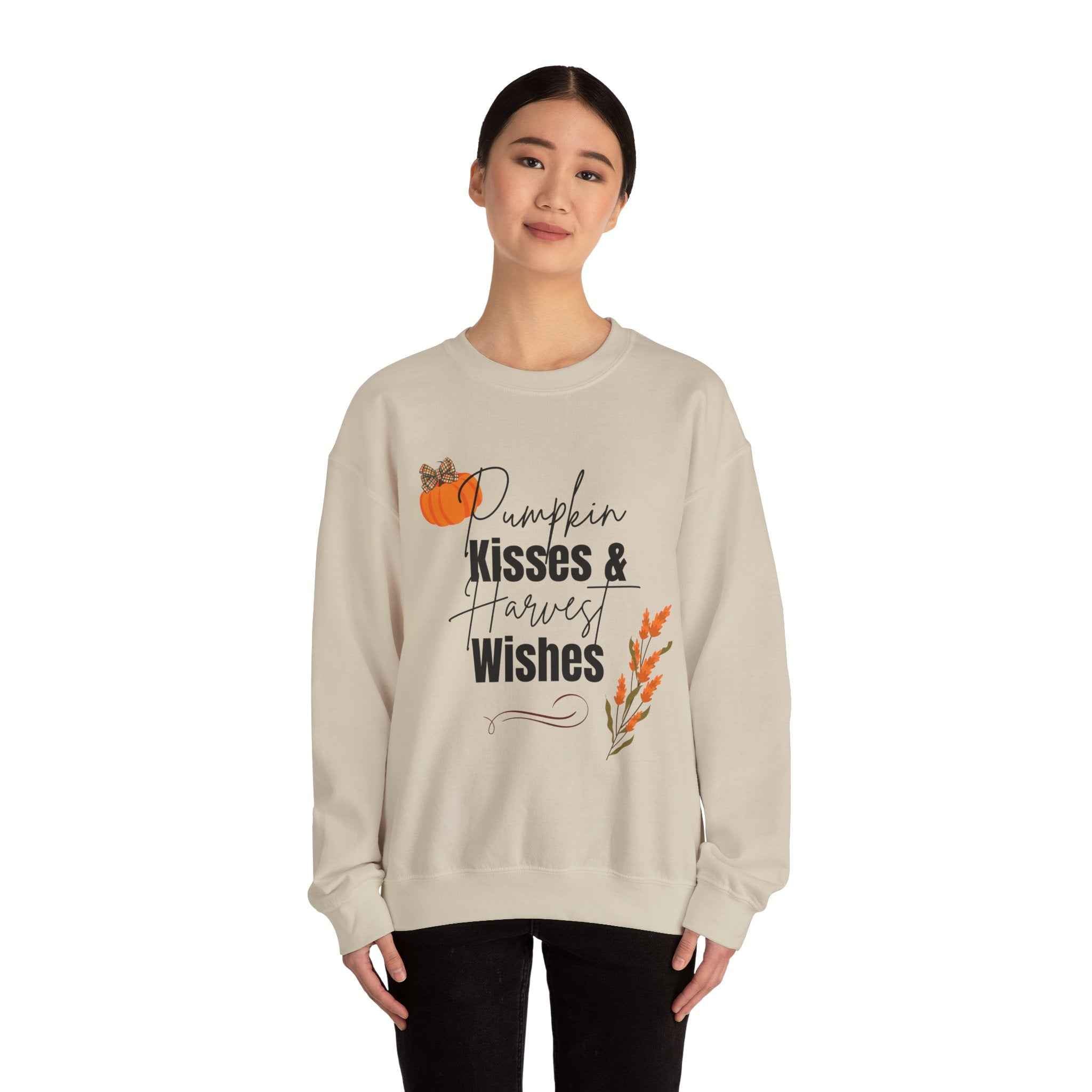 Pumpkin Kisses: Crewneck Adult Sweatshirt Women's Top