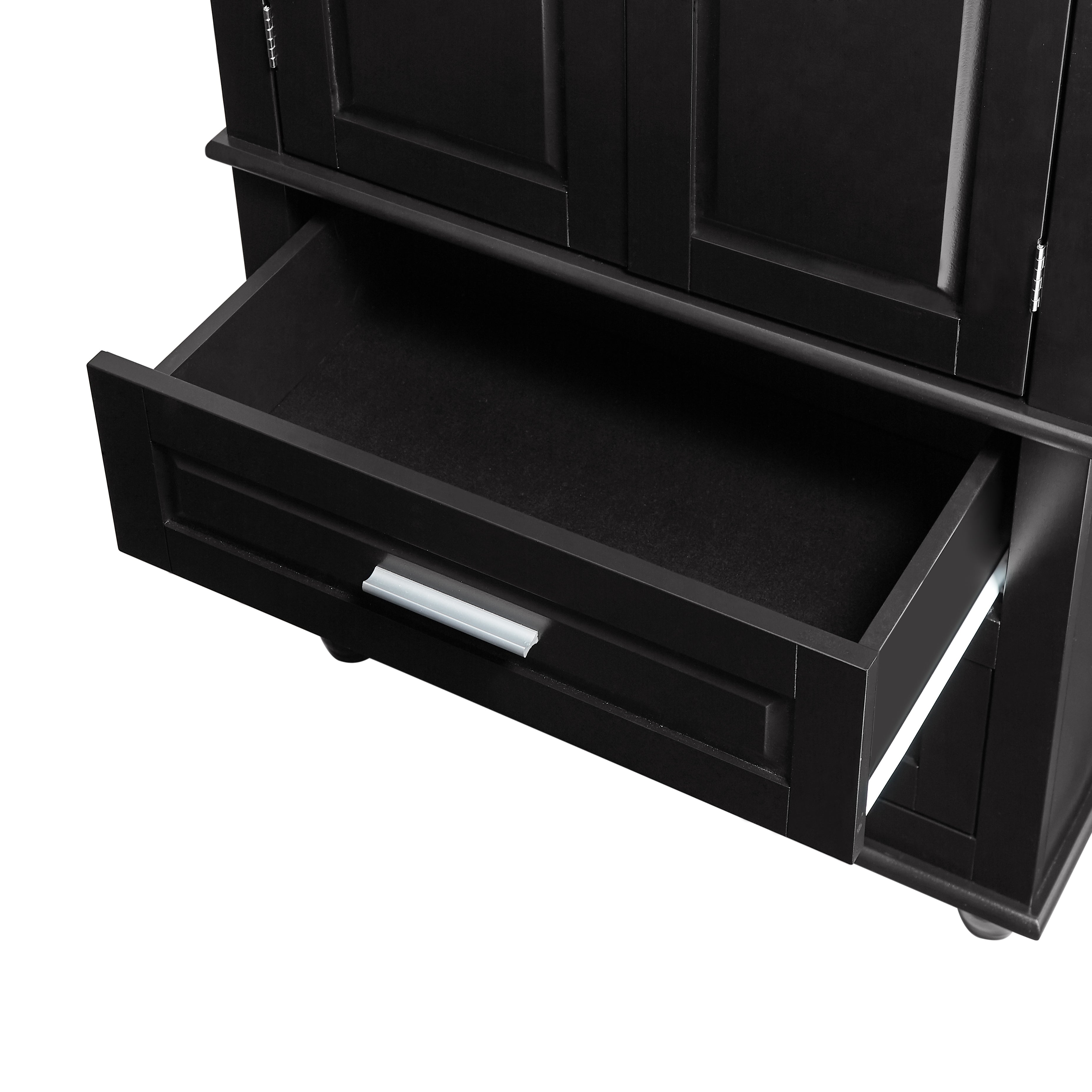 Tall Storage Cabinet with Two Drawers for Bathroom/Office, Black