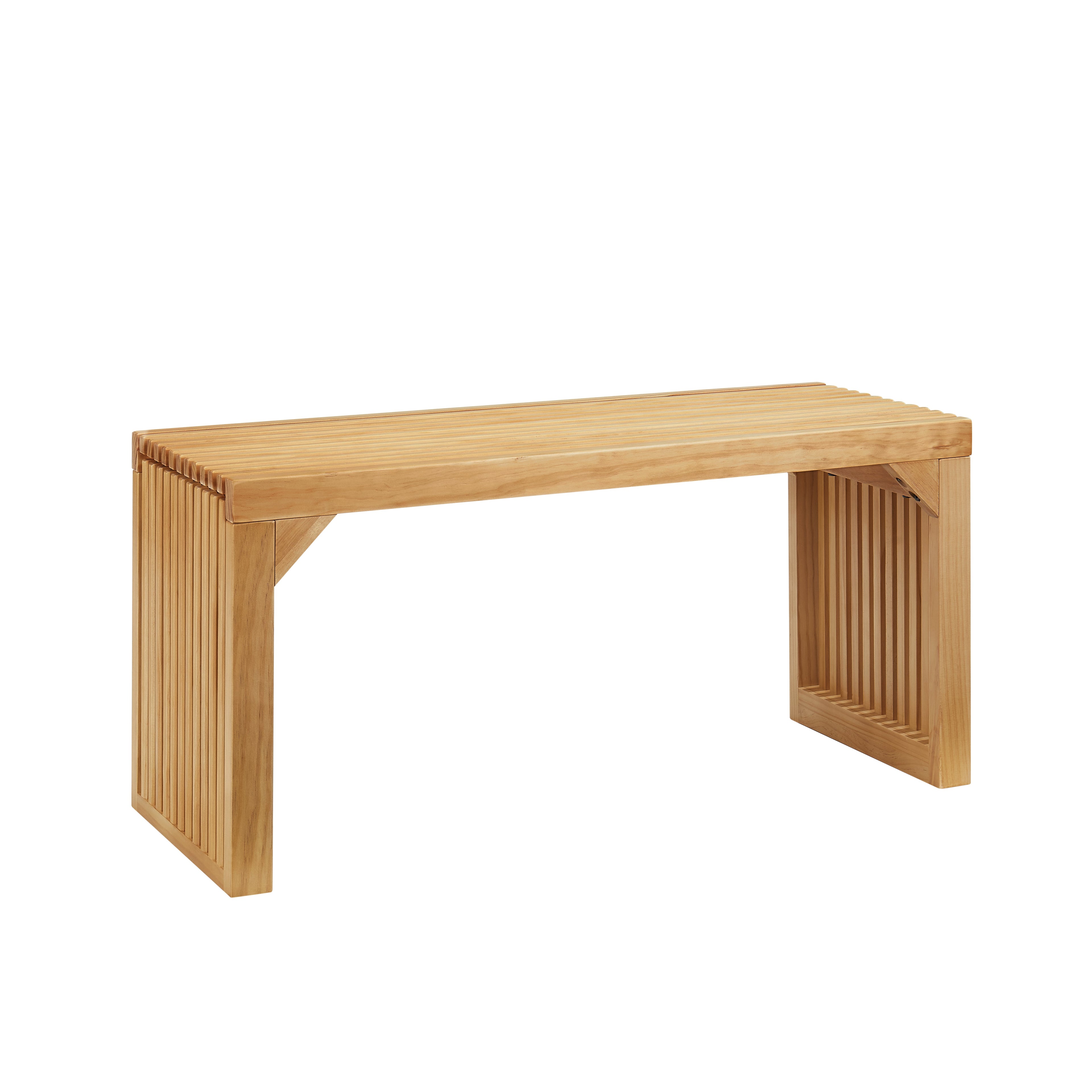 Dining Bench and Table, Pine Indoor Wood Bench for Entryway,Living Room,Kitchen and Bedroom Table (Nature, Long Bench & Table)