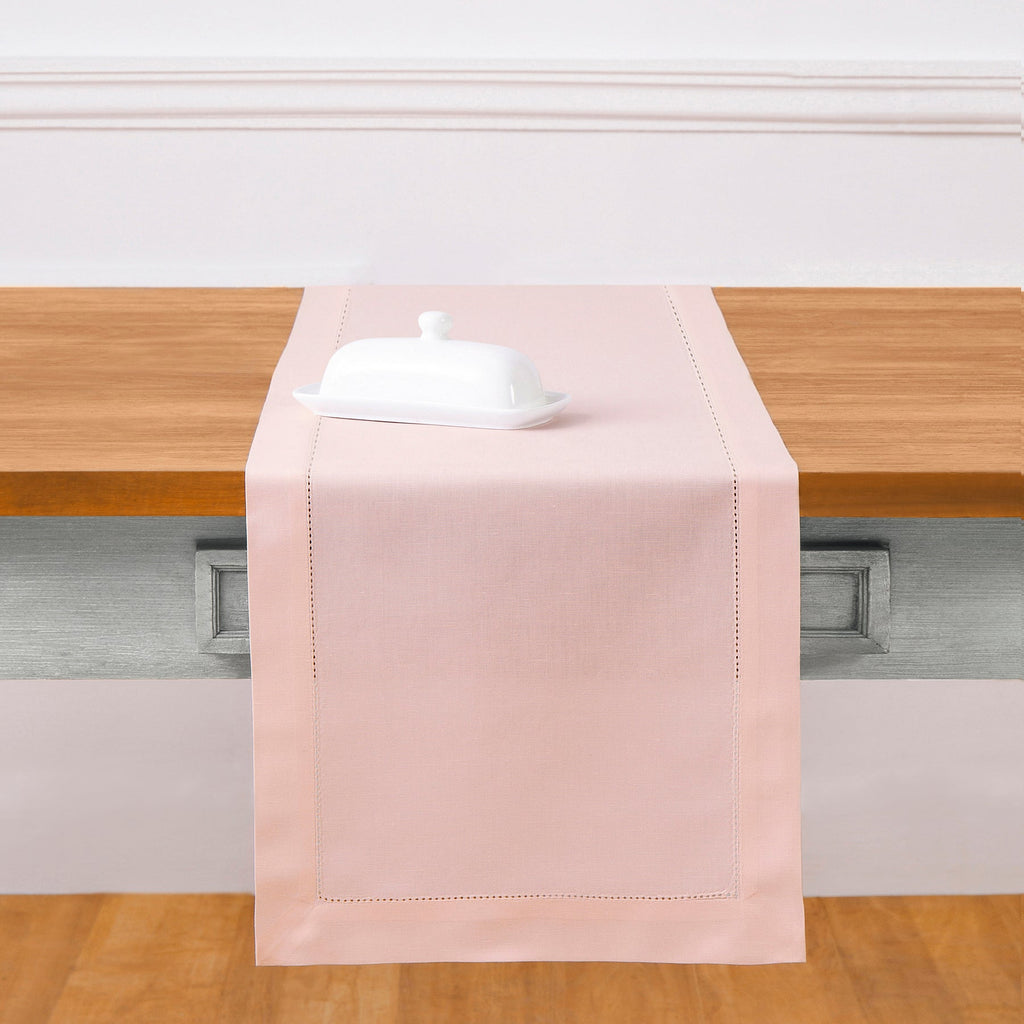 Cotton Linen Hemstitch Table Runner