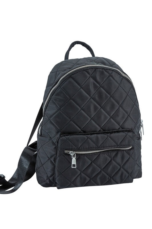 Nylon Quilted Fashion Backpack Unisex Travel Friendly