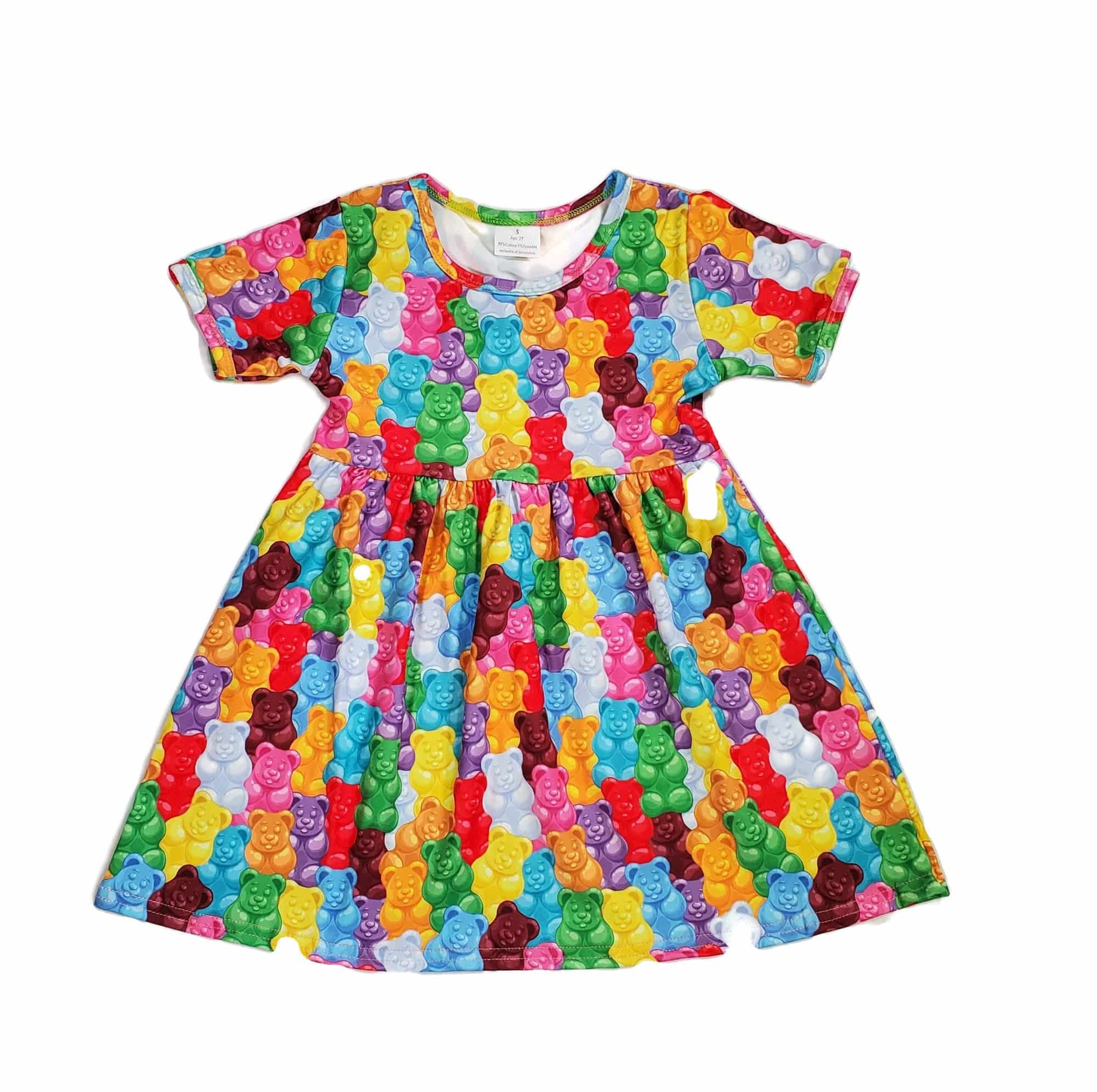 Gummy Bear Short Sleeve Milk Silk Dress