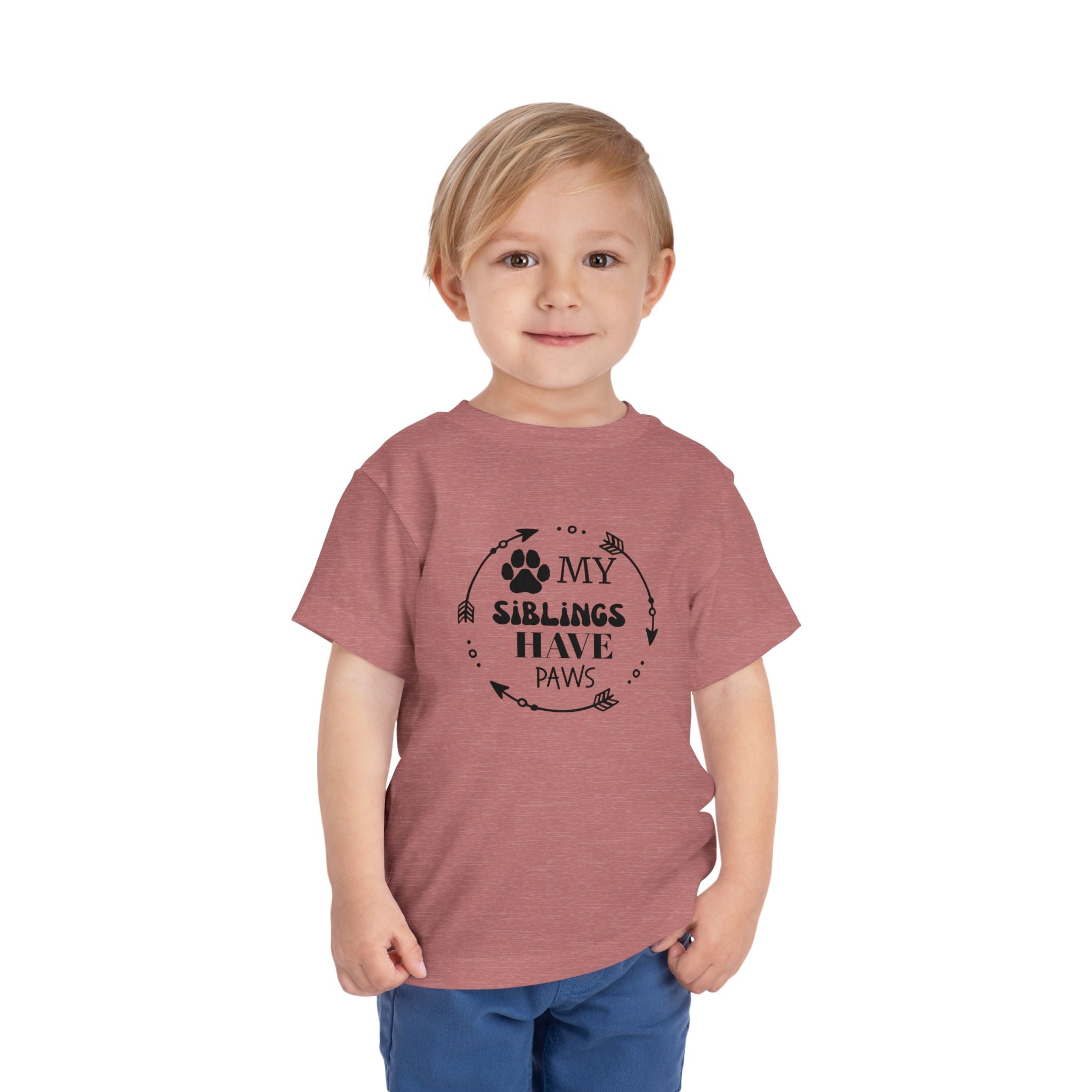Adorable Toddler Short Sleeve Tee - "My Siblings Have Paws" Pet Lover Gift, Dog/Cat Family Shirt, Cute Kids Apparel for Pet Lovers, [...]