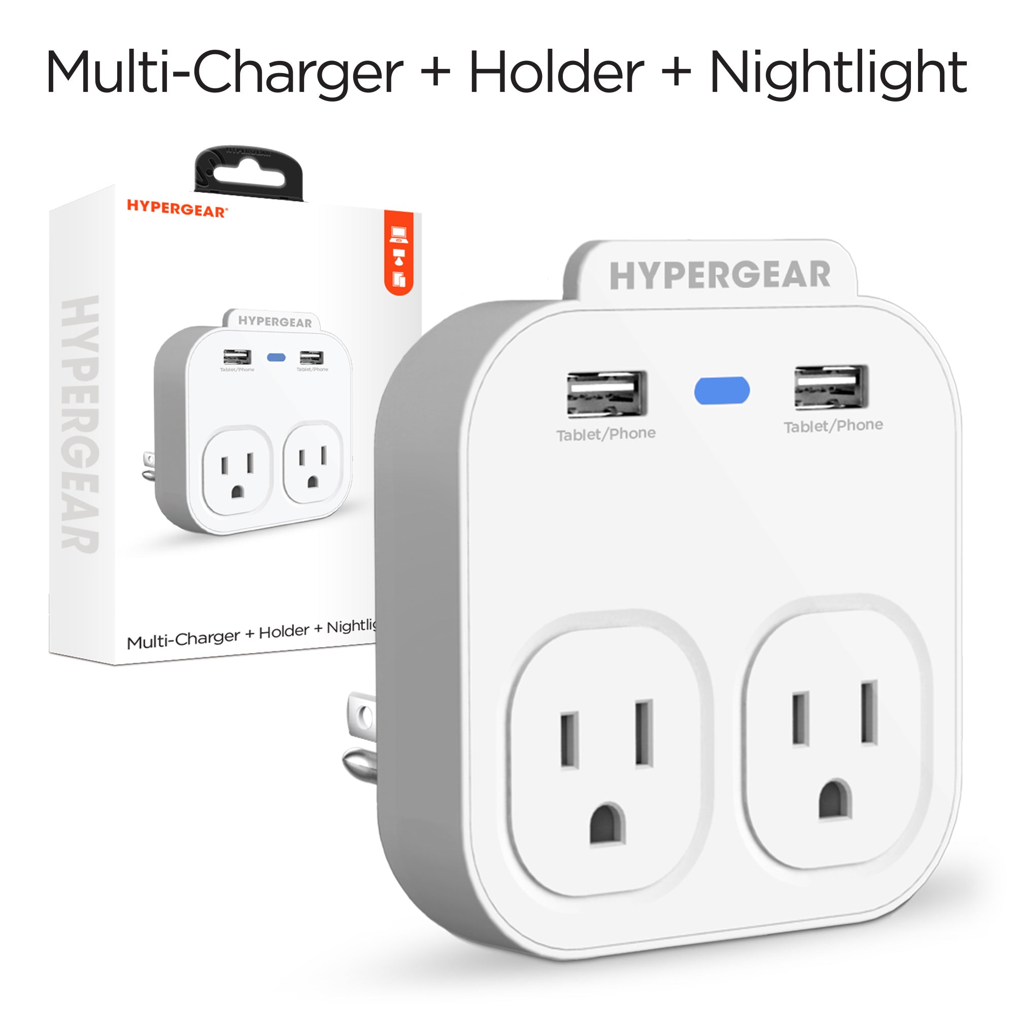 HyperGear Wall Adapter Power Strip White (13623-HYP)