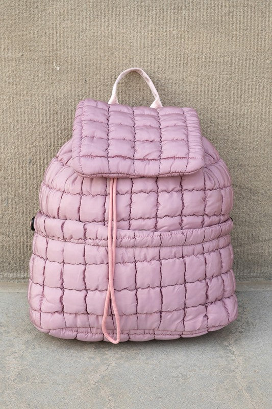 Stevie Quilted Puffer Backpack Large Front Compartment