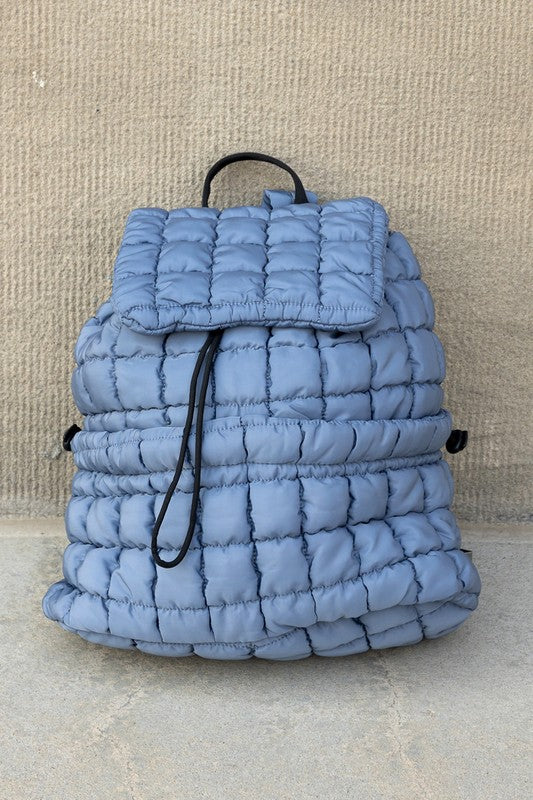 Stevie Quilted Puffer Backpack Large Front Compartment