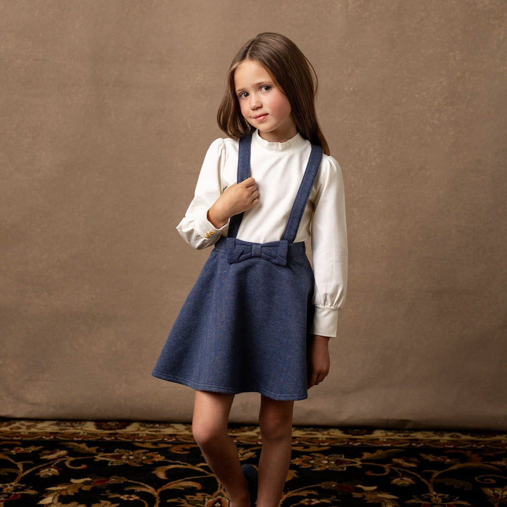 Fleece Bow Front Suspender Skirt