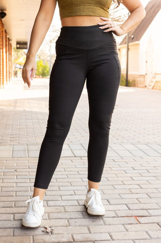 Tummy Control Full Length Leggings with Pockets