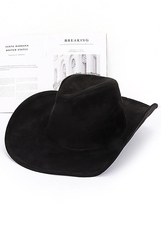 Faux Suede Cowboy Hat