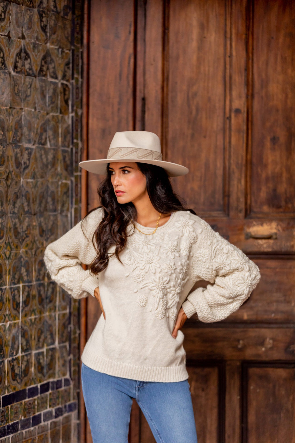 Speckled White Western Hat