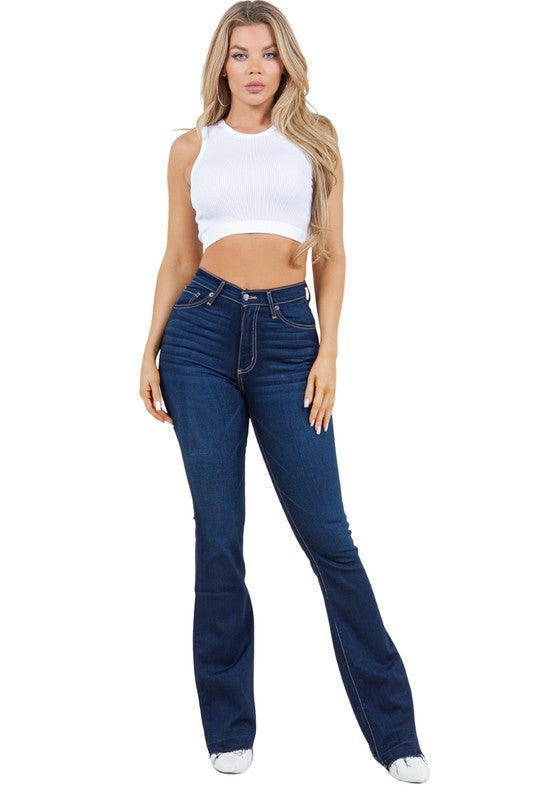 Judy Boot Cut Jean in Dark Blue Denim