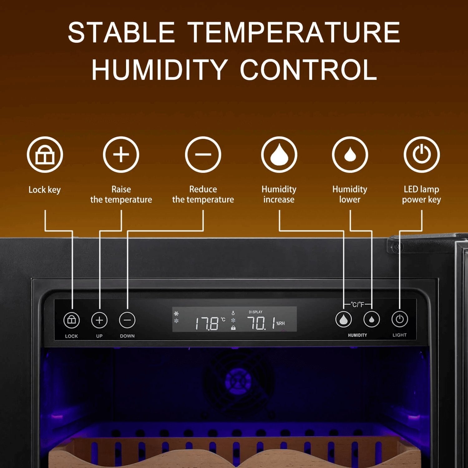 24 Inch Cigar Humidor Electric Humidor Black X51256H