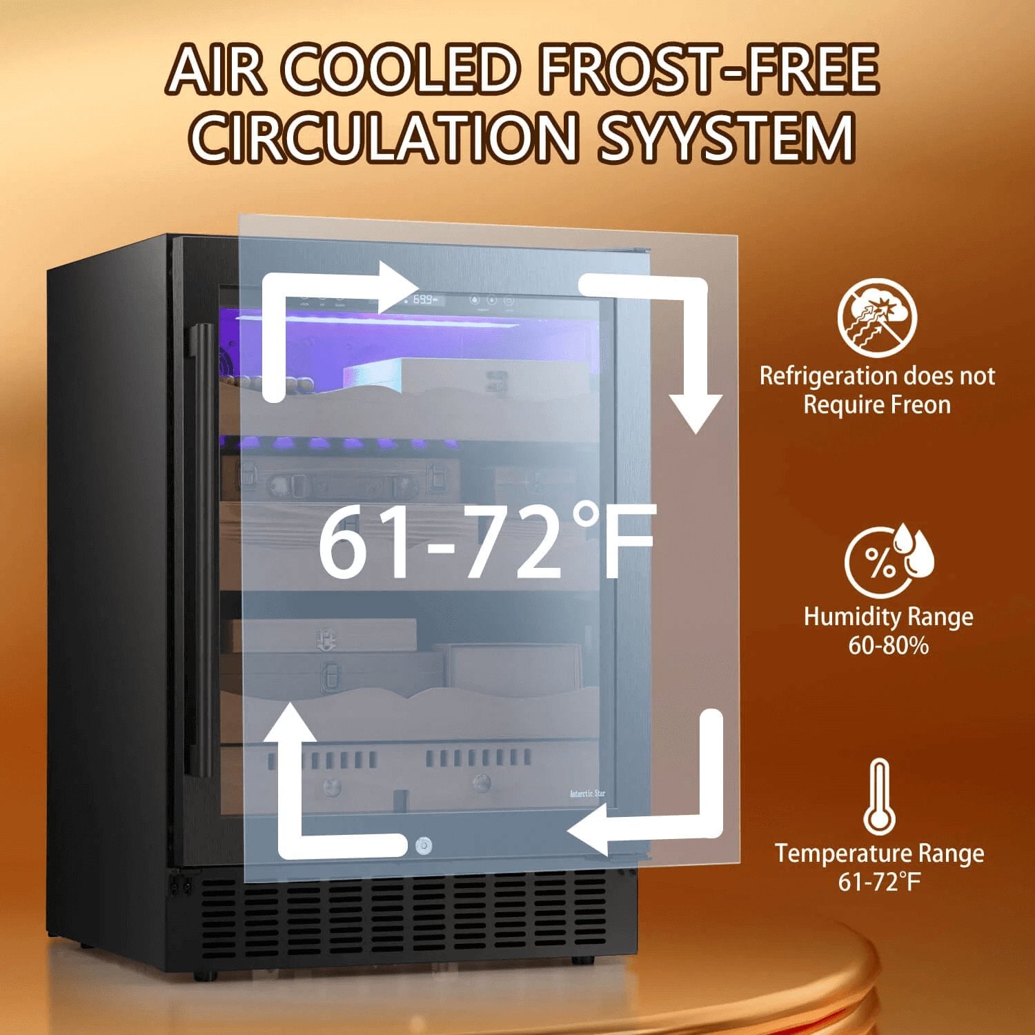 24 Inch Cigar Humidor Electric Humidor Black X51256H