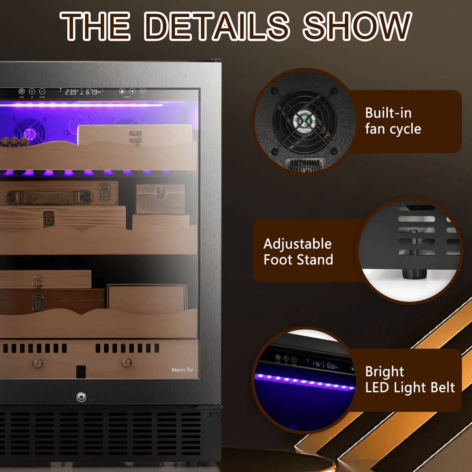 24 Inch Cigar Humidor Electric Humidor Black X51256H