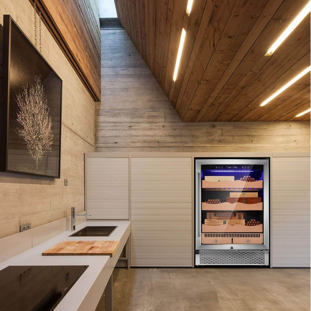 24 Inch Cigar Humidor Electric Humidor Silver Steel X51256