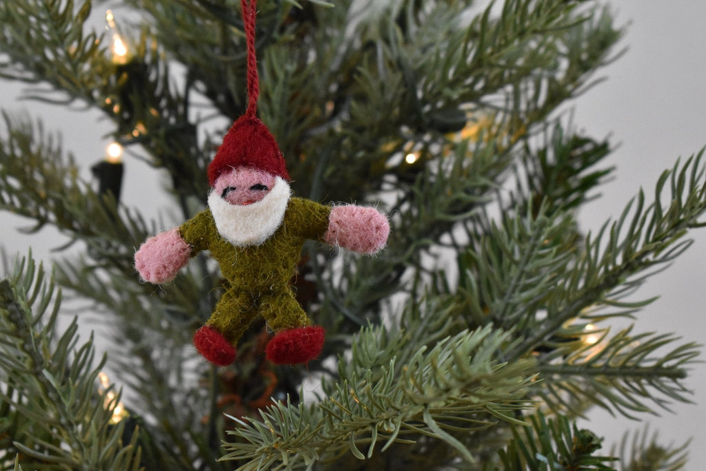 24 Piece Set- Iconic Christmas Mini Tabletop Tree Set- Hand Felted Wool Arcadia Home