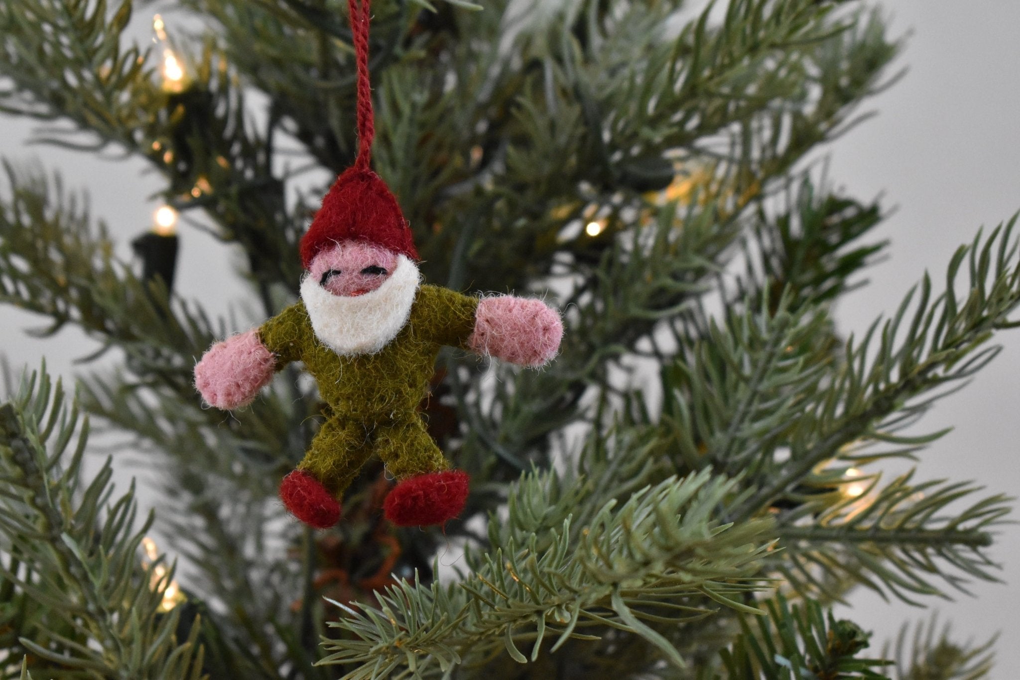 24 Piece Set- Iconic Christmas Mini Tabletop Tree Set- Hand Felted Wool Arcadia Home