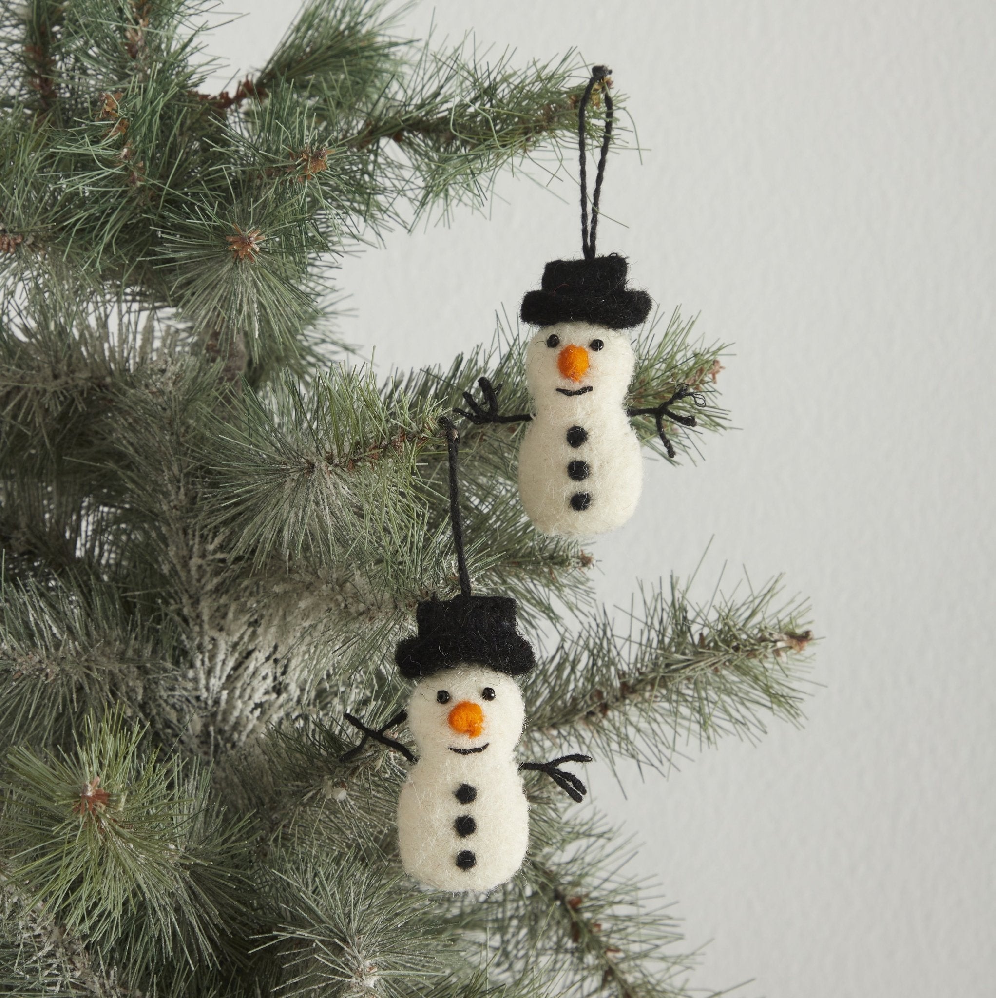 24 Piece Set- Iconic Christmas Mini Tabletop Tree Set- Hand Felted Wool Arcadia Home