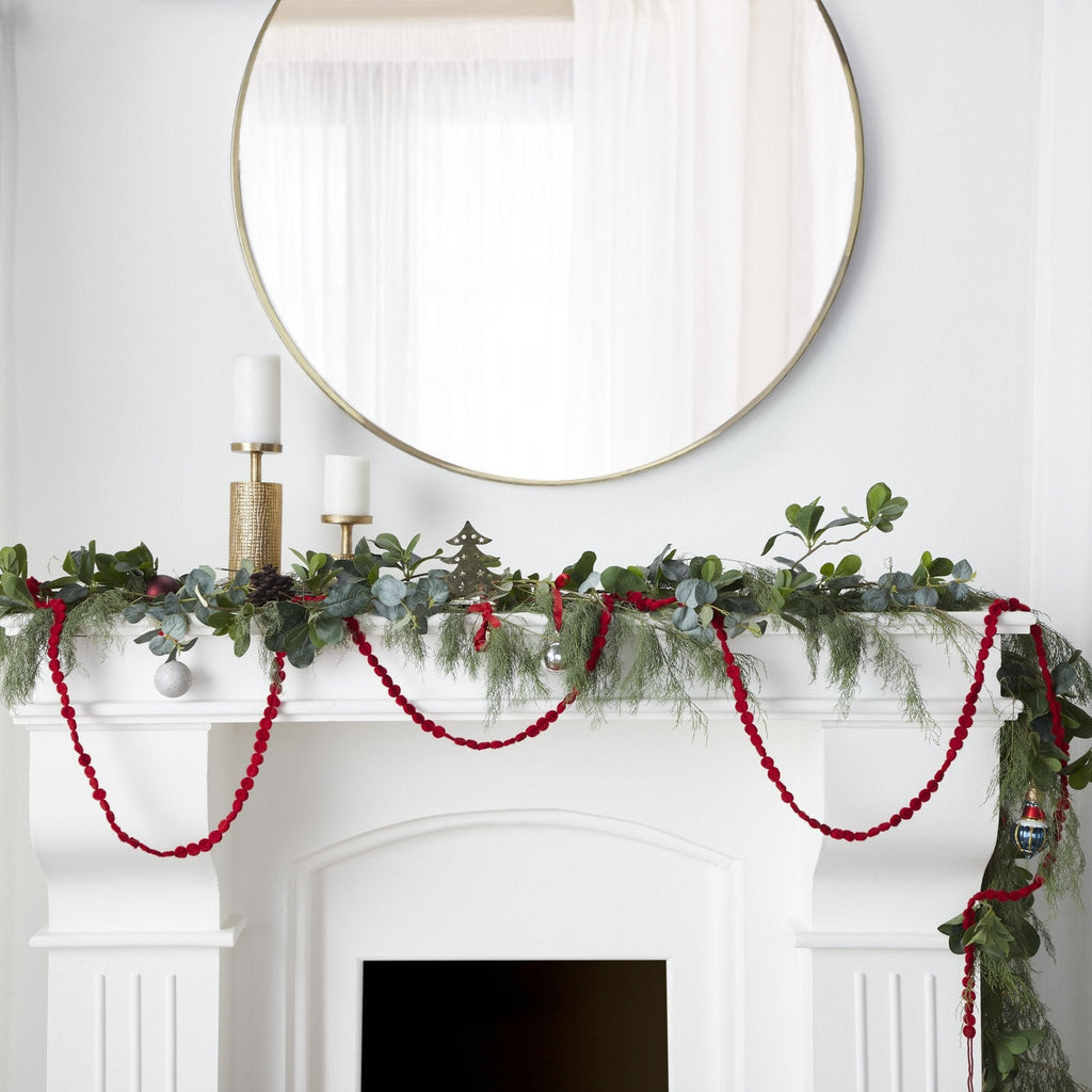 24 Piece Set- Iconic Christmas Mini Tabletop Tree Set- Hand Felted Wool Arcadia Home