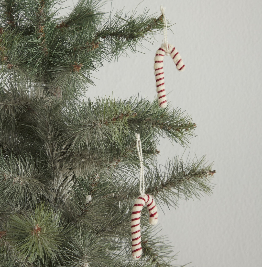 24 Piece Set- Iconic Christmas Mini Tabletop Tree Set- Hand Felted Wool Arcadia Home