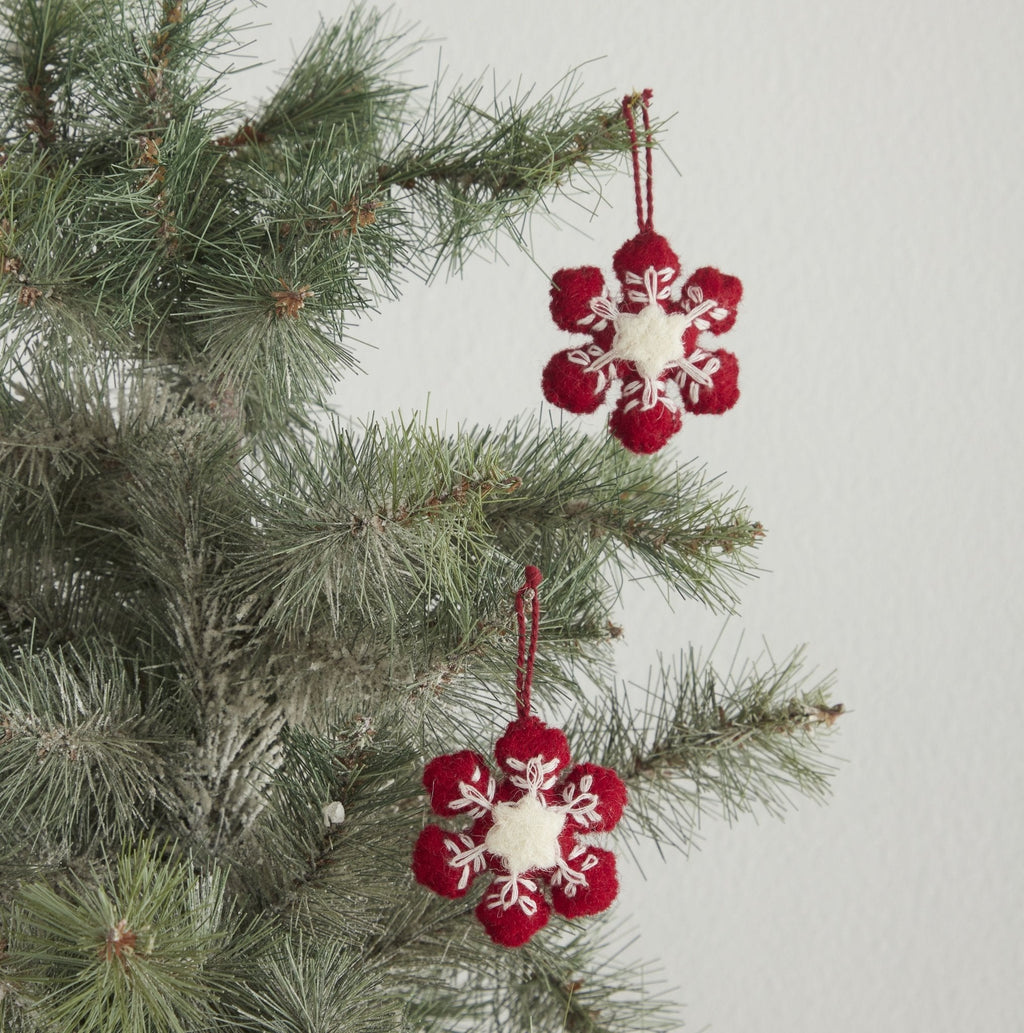 24 Piece Set- Iconic Christmas Mini Tabletop Tree Set- Hand Felted Wool Arcadia Home