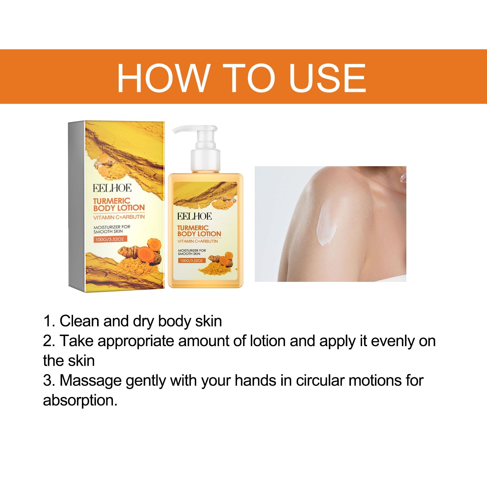 Turmeric Body Lotion, Moisturizing And Moisturizing Whitening Skin Refreshing And Brightening Winter Skin Care Body Lotion