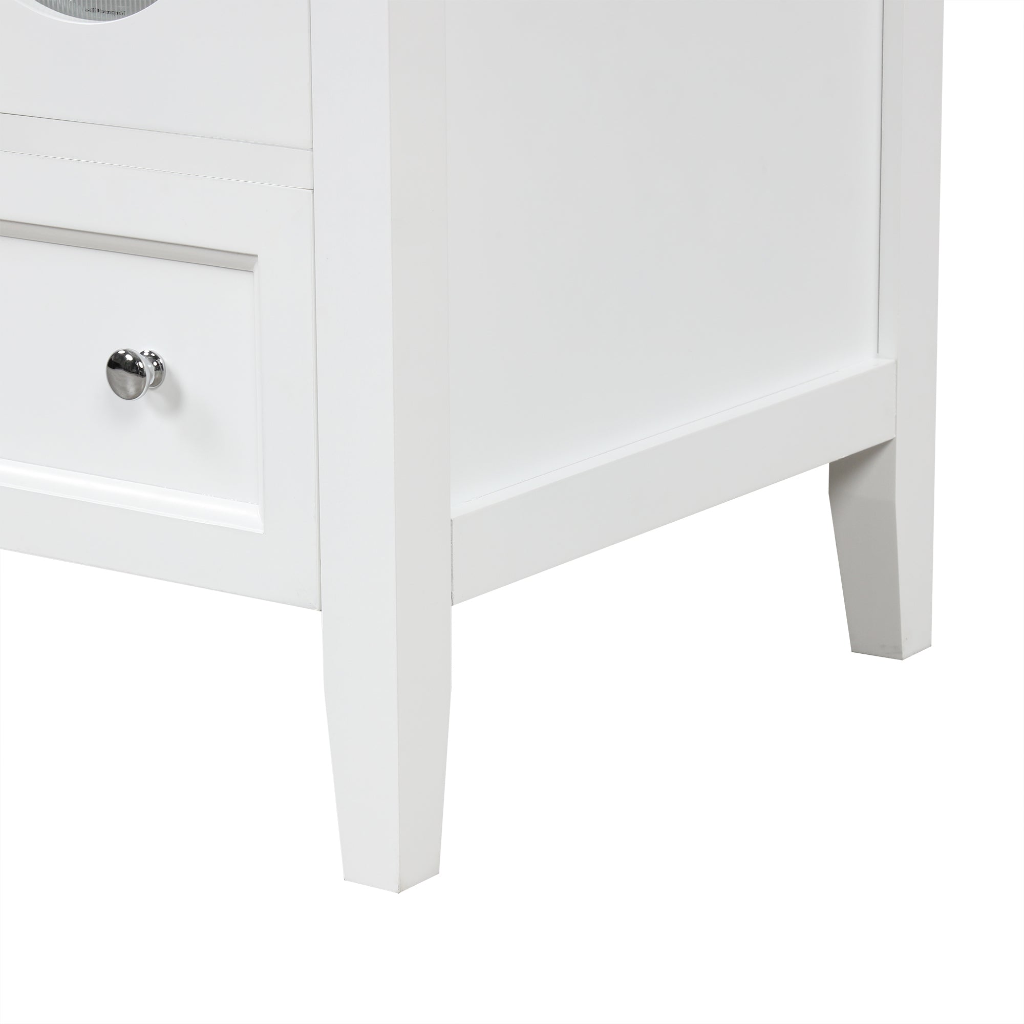 24" Bathroom Vanity with Sink, Bathroom Vanity Cabinet with One Drawer and Doors, Adjustable Shelf, Solid Wood and MDF, White