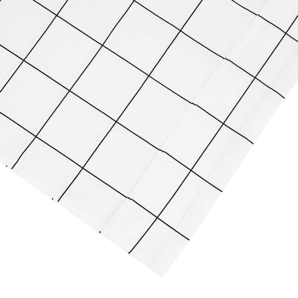 Grid Printed Cotton Percale Sheet Set