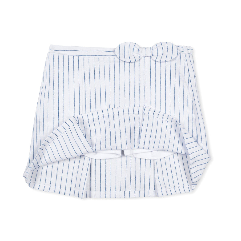 Linen Pleated Bow Skort