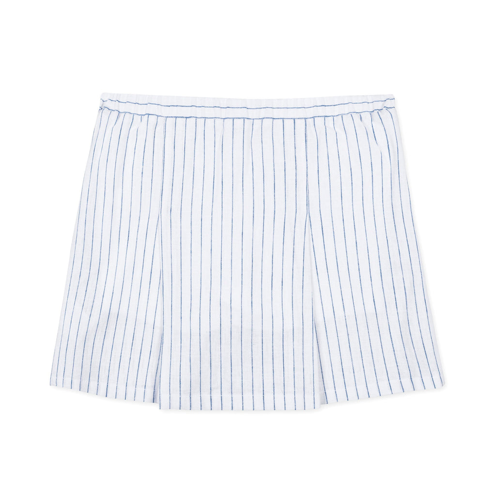Linen Pleated Bow Skort