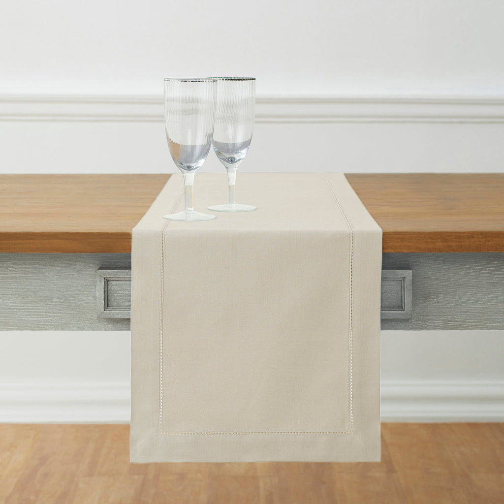 Cotton Linen Hemstitch Table Runner