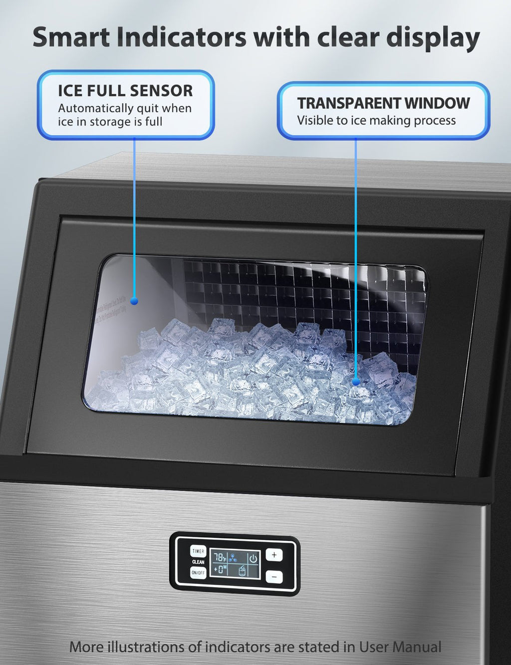 265LBS Freestanding Commercial Ice Maker