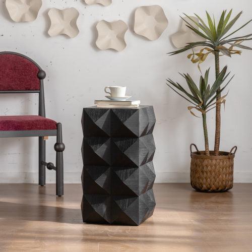 24" Height Three-dimensional Embossed Pattern Design Retro Coffee Table MDF Retro Furniture