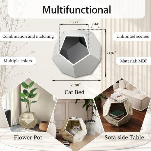 25.98'' Modern Pet Furniture Cat Carrier, Sofa Side Table, Planter MDF Multifunctional Furniture, Burmese Sumac