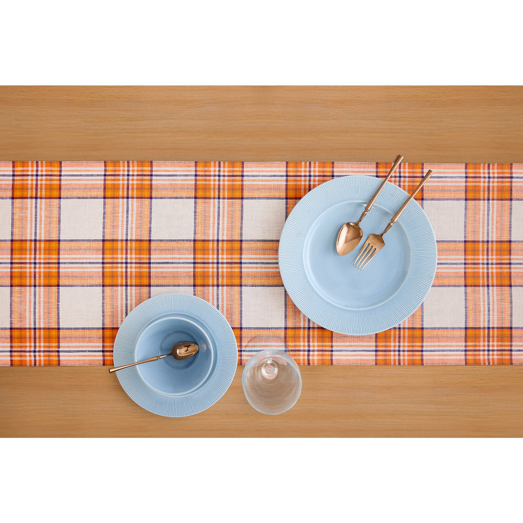Orange Plaid Table Runner