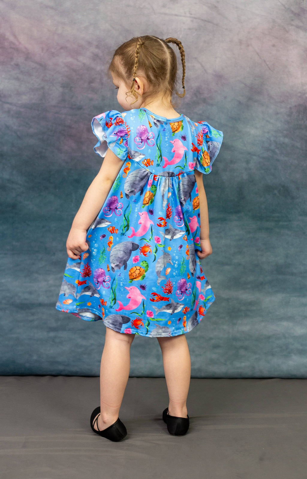Sea Life Flutter Milk Silk Dress