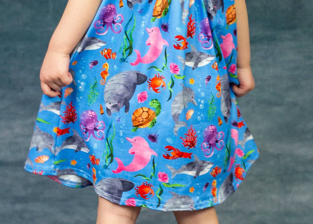 Sea Life Flutter Milk Silk Dress